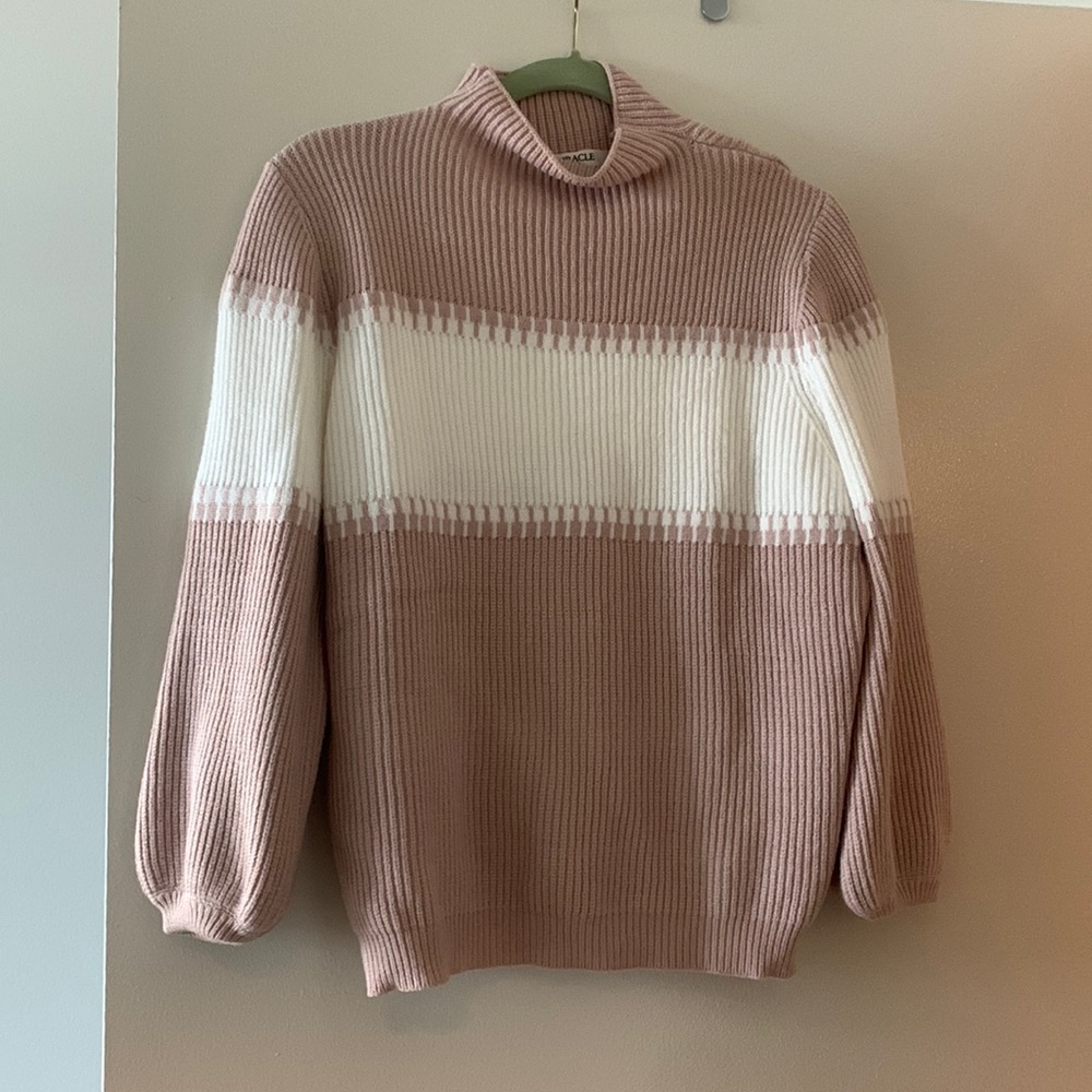 Striped turtleneck sweater